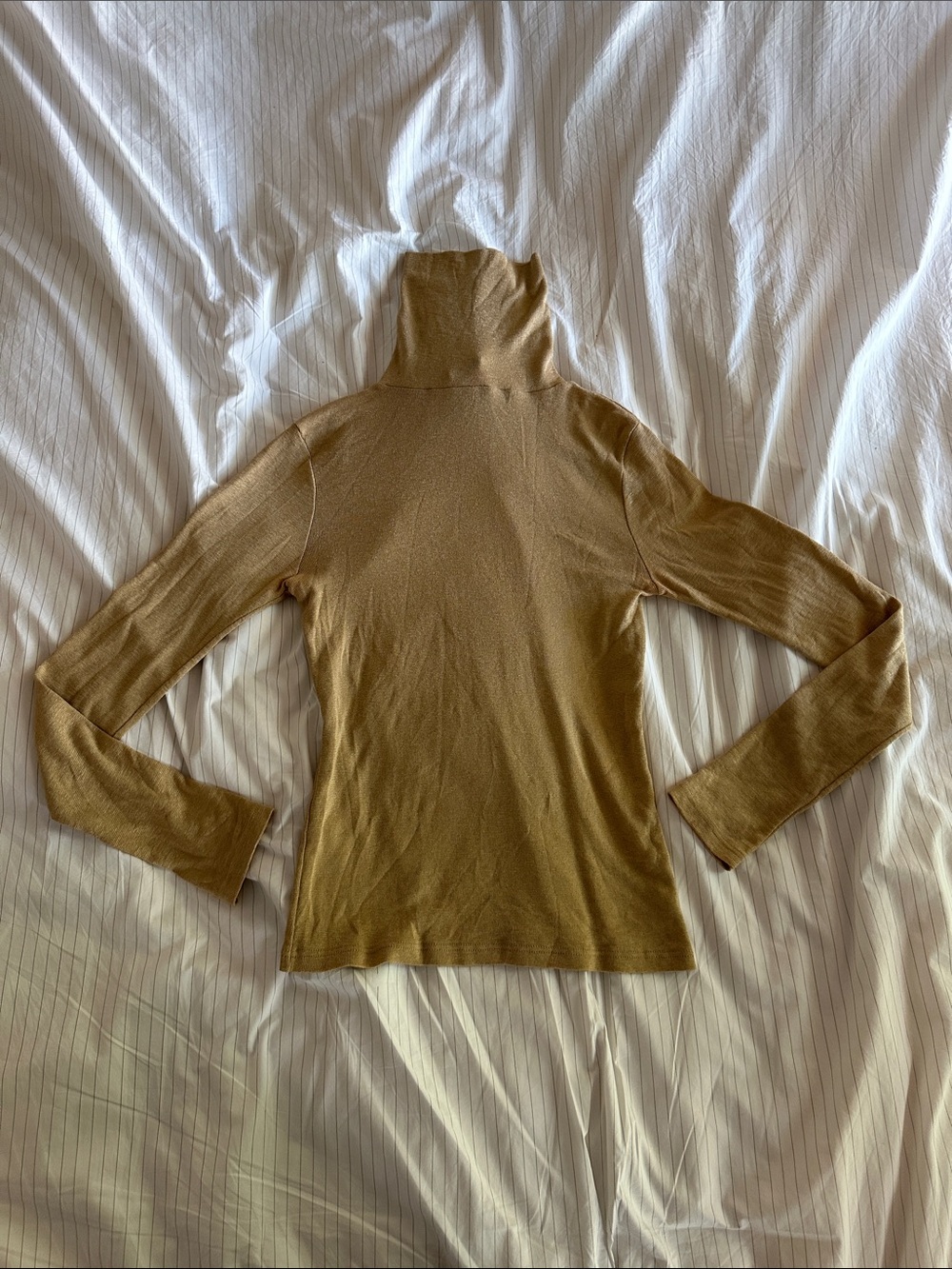 Michael Stars Camel/Gold Turtleneck Slim Fit Sweater - One Size
